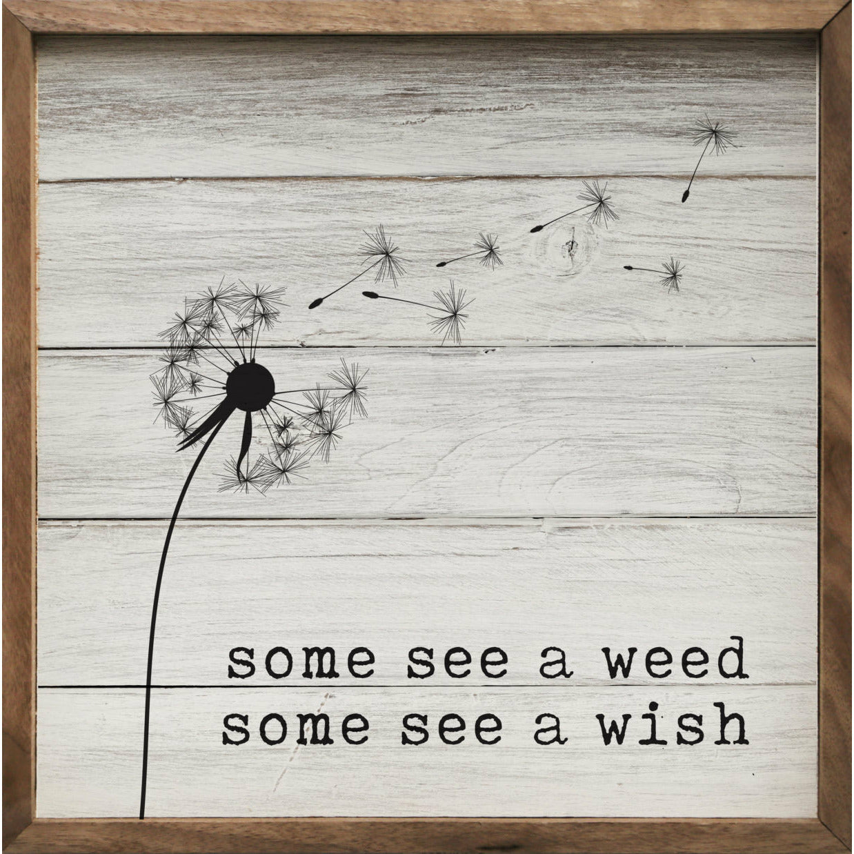 Some See A Weed Dandelion Wood Framed Print
