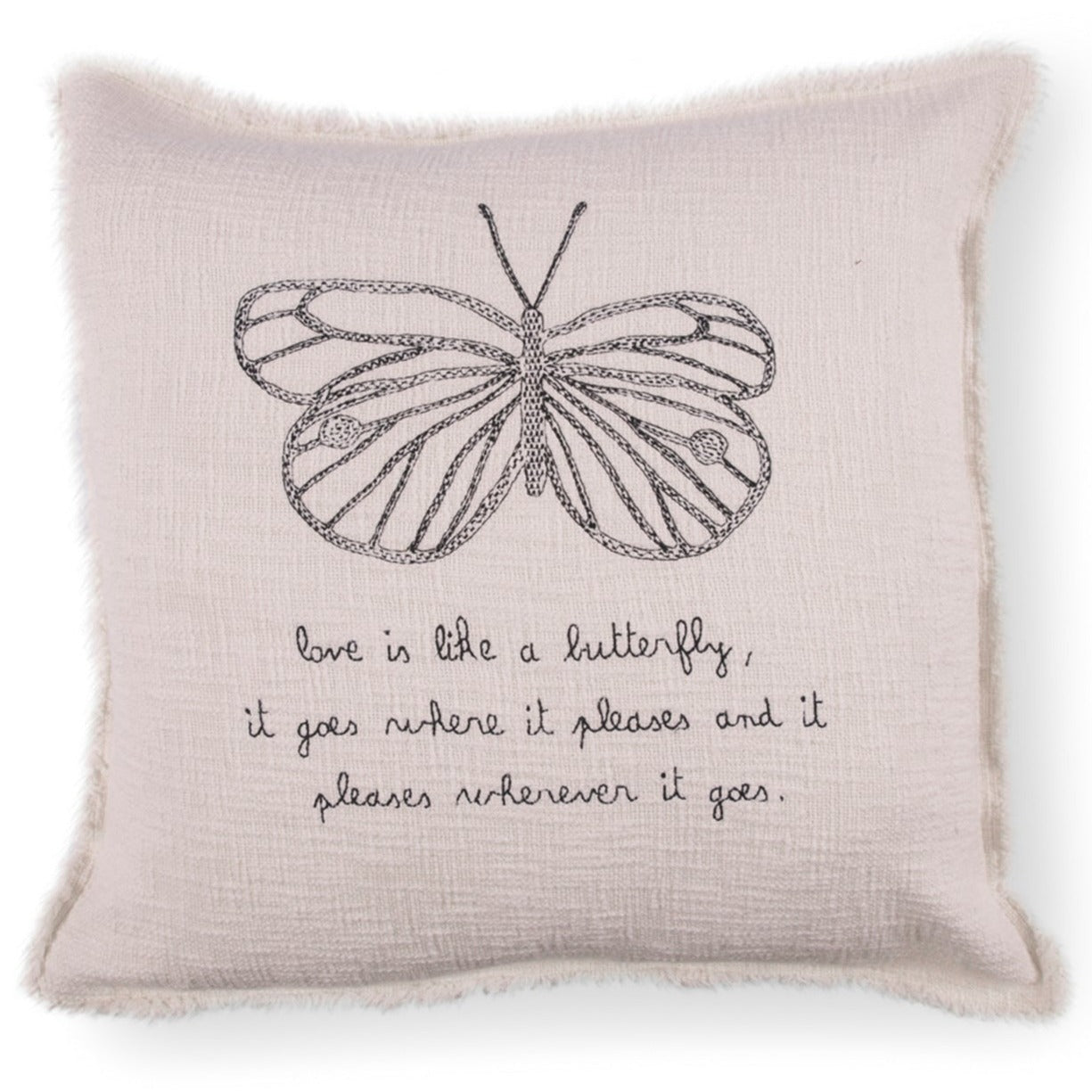 Sugarboo Designs Love Is Like A Butterfly Embroidered Pillow