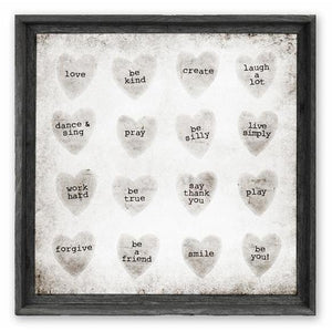 Sweet Gumball Candy Hearts Framed Art