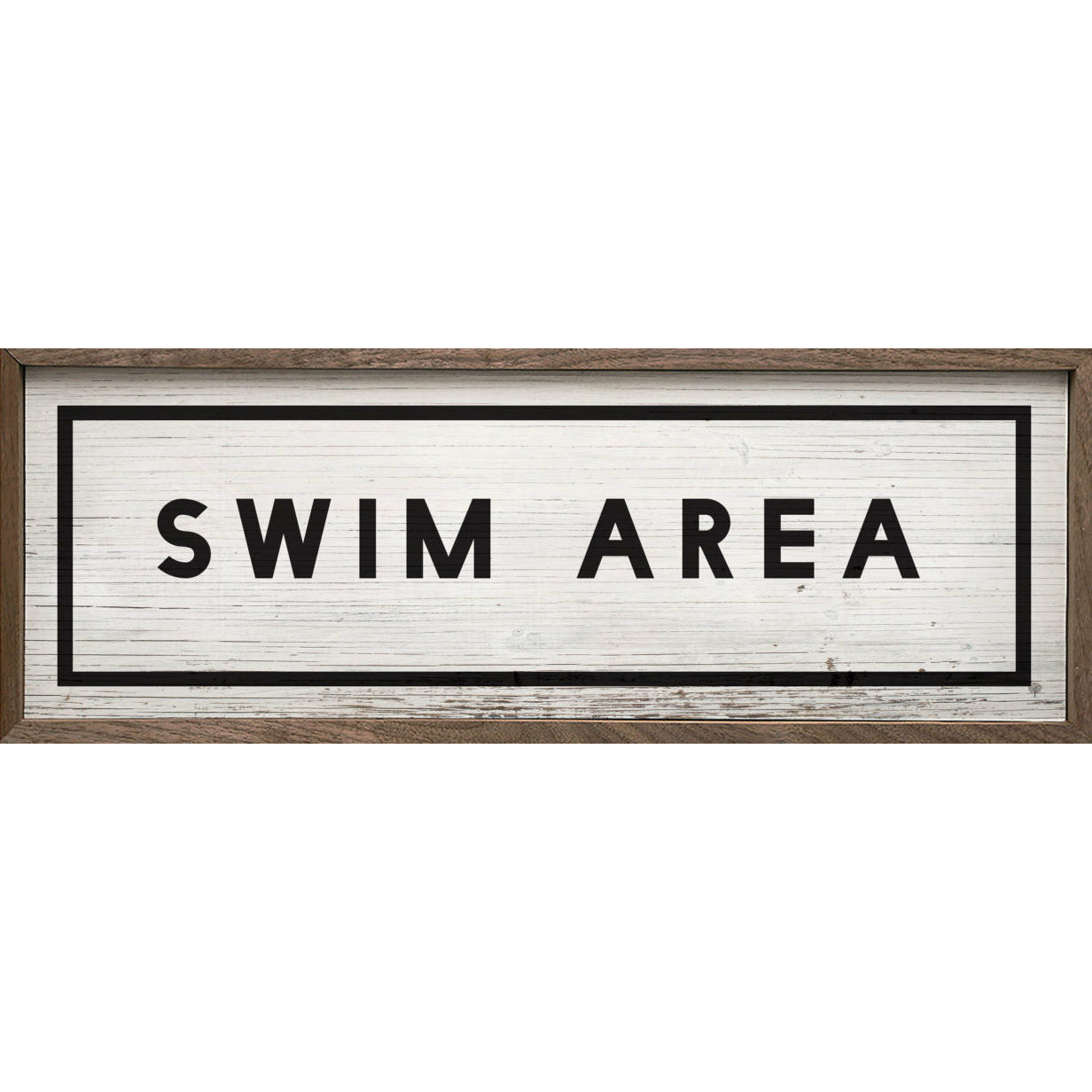 Swim Area Wood Framed Print