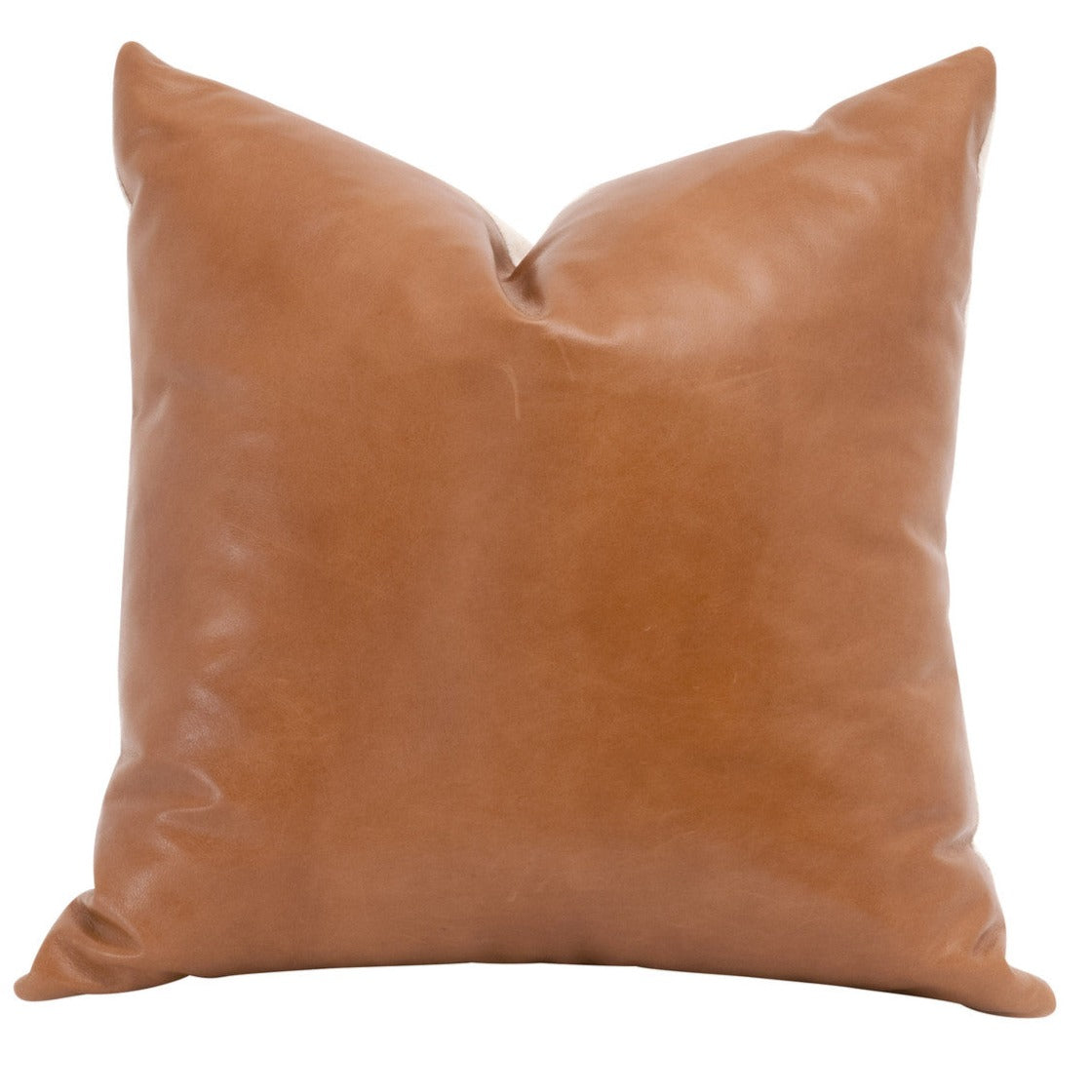 The Better Together 22&quot; Whiskey Brown Leather Essential Pillow