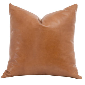 The Better Together 22" Whiskey Brown Leather Essential Pillow