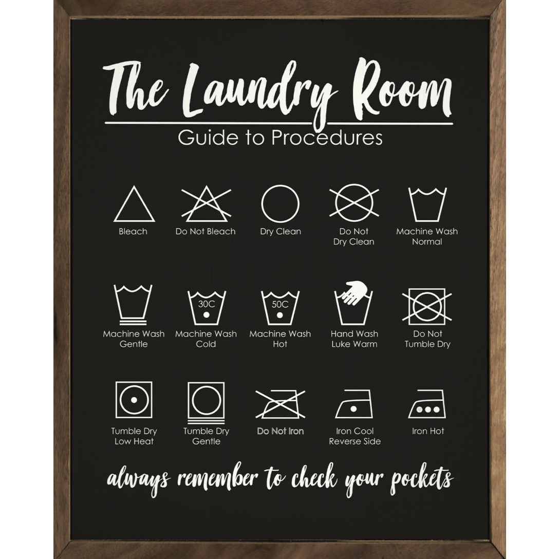 The Laundry Room Procedures Wood Framed Print