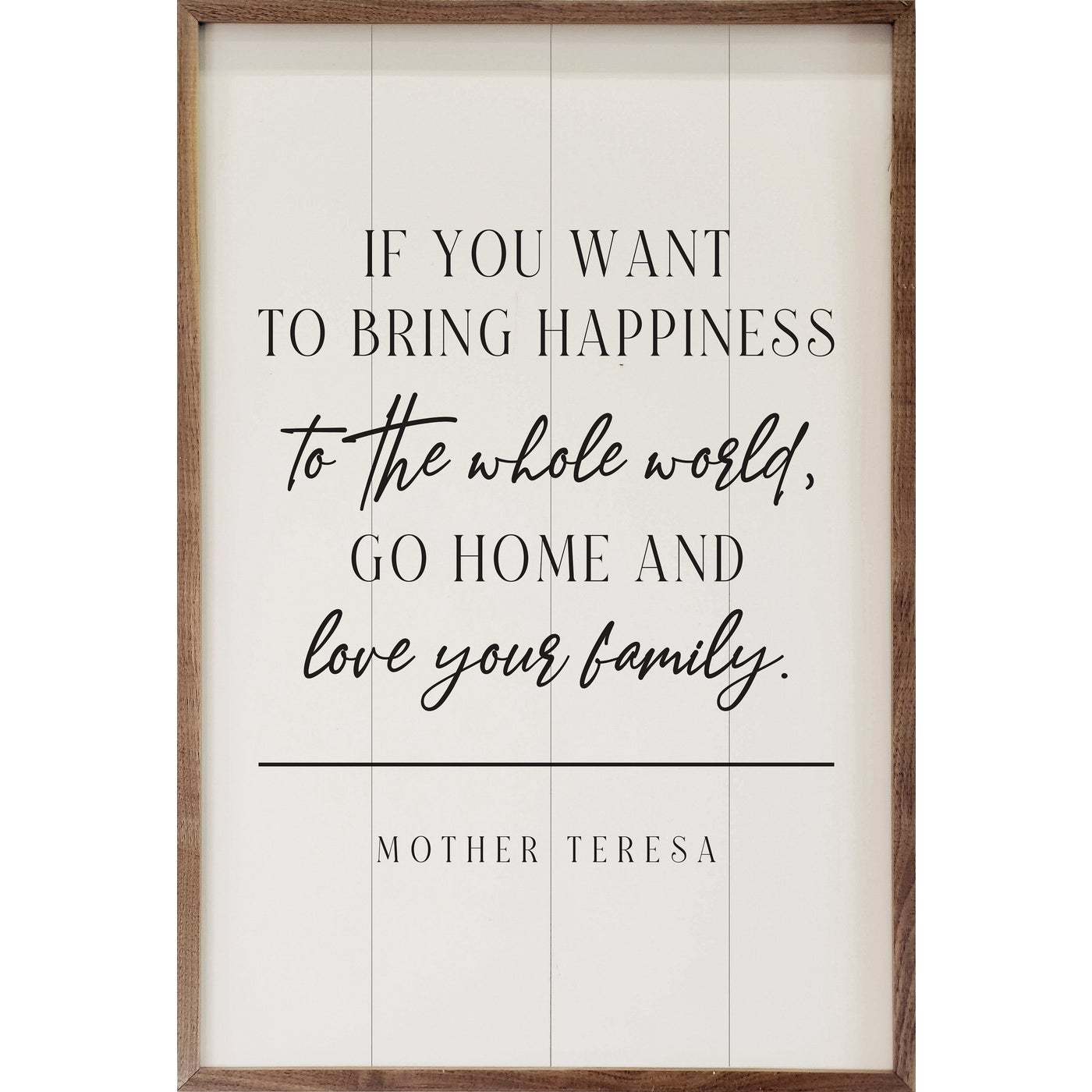 To Bring Happiness Mother Teresa Wood Framed Print