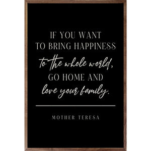 To Bring Happiness Mother Teresa Wood Framed Print