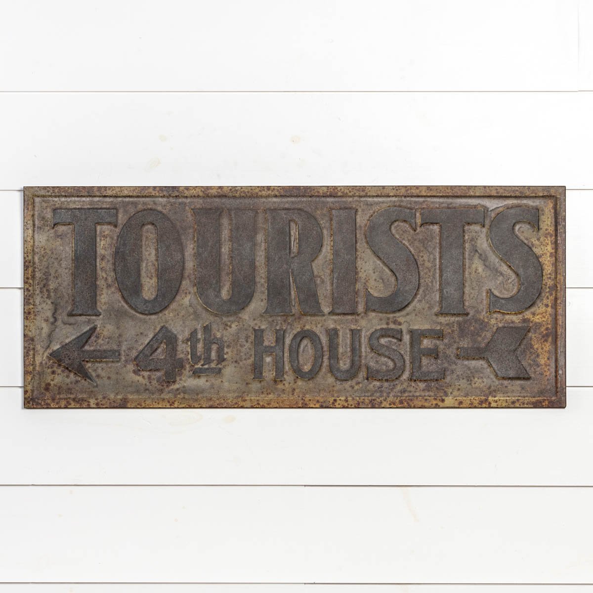 Tourists Aged Metal Sign