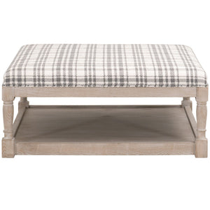 Townsend Upholstered Tartan Charcoal Coffee Table