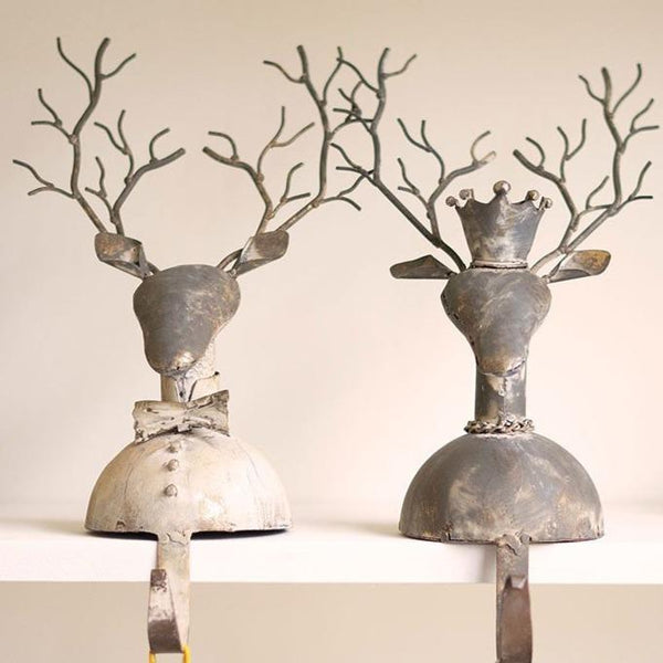 Upscale Metal Deer Stocking Holder Set A Cottage in the City