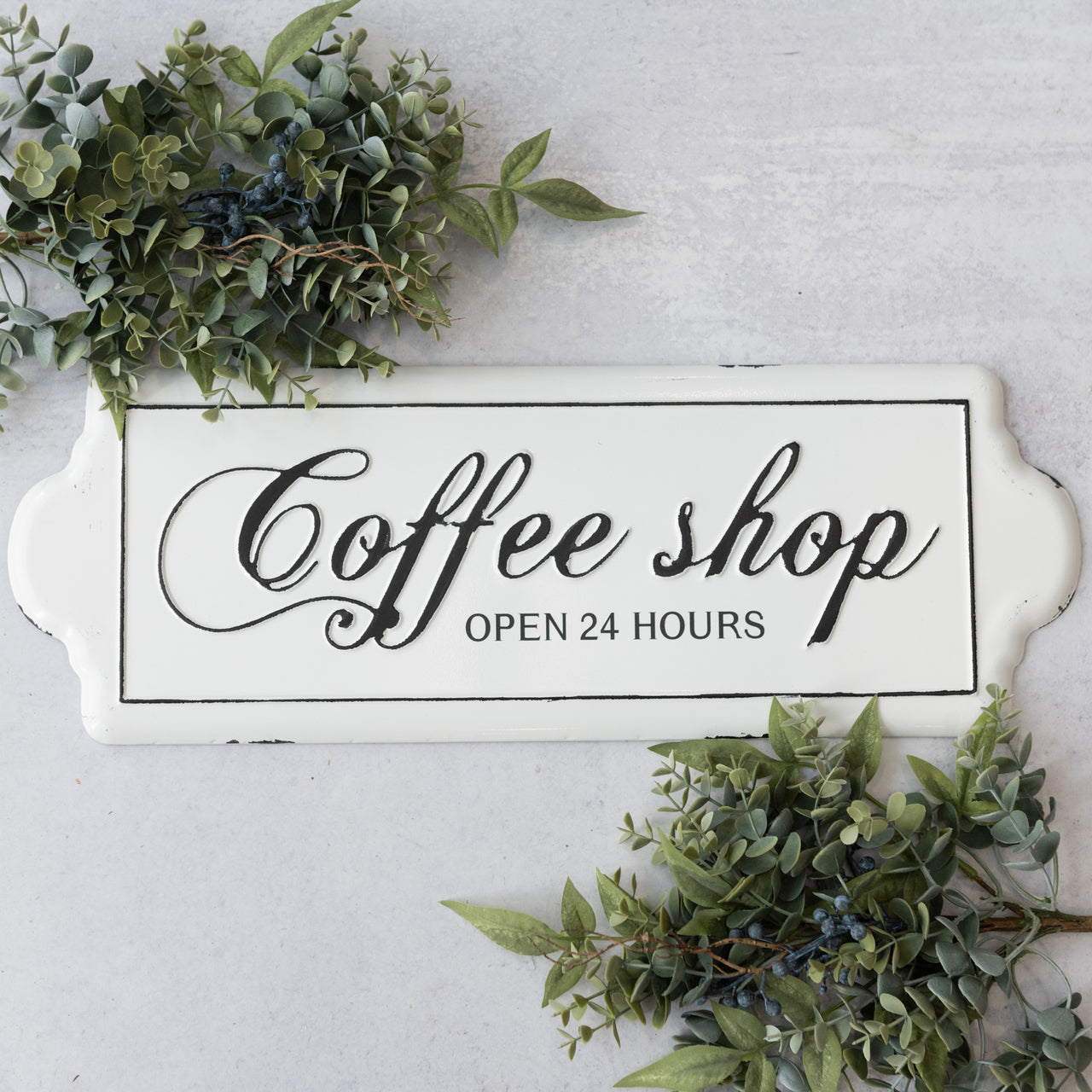 Vintage Enamel Coffee Shop Sign
