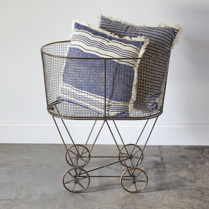 Vintage Style Wire Laundry Basket With Wheels