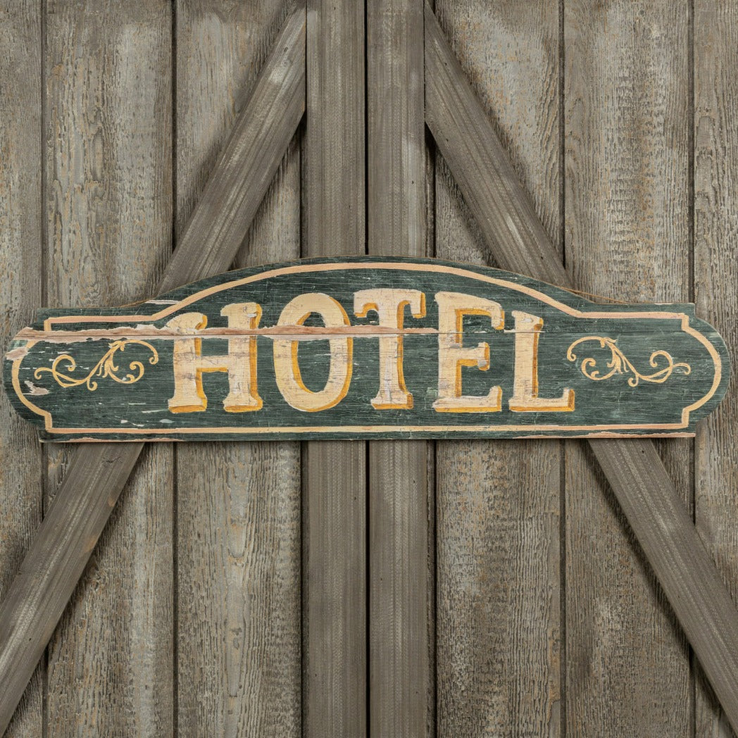 Vintage Wood Hotel Sign
