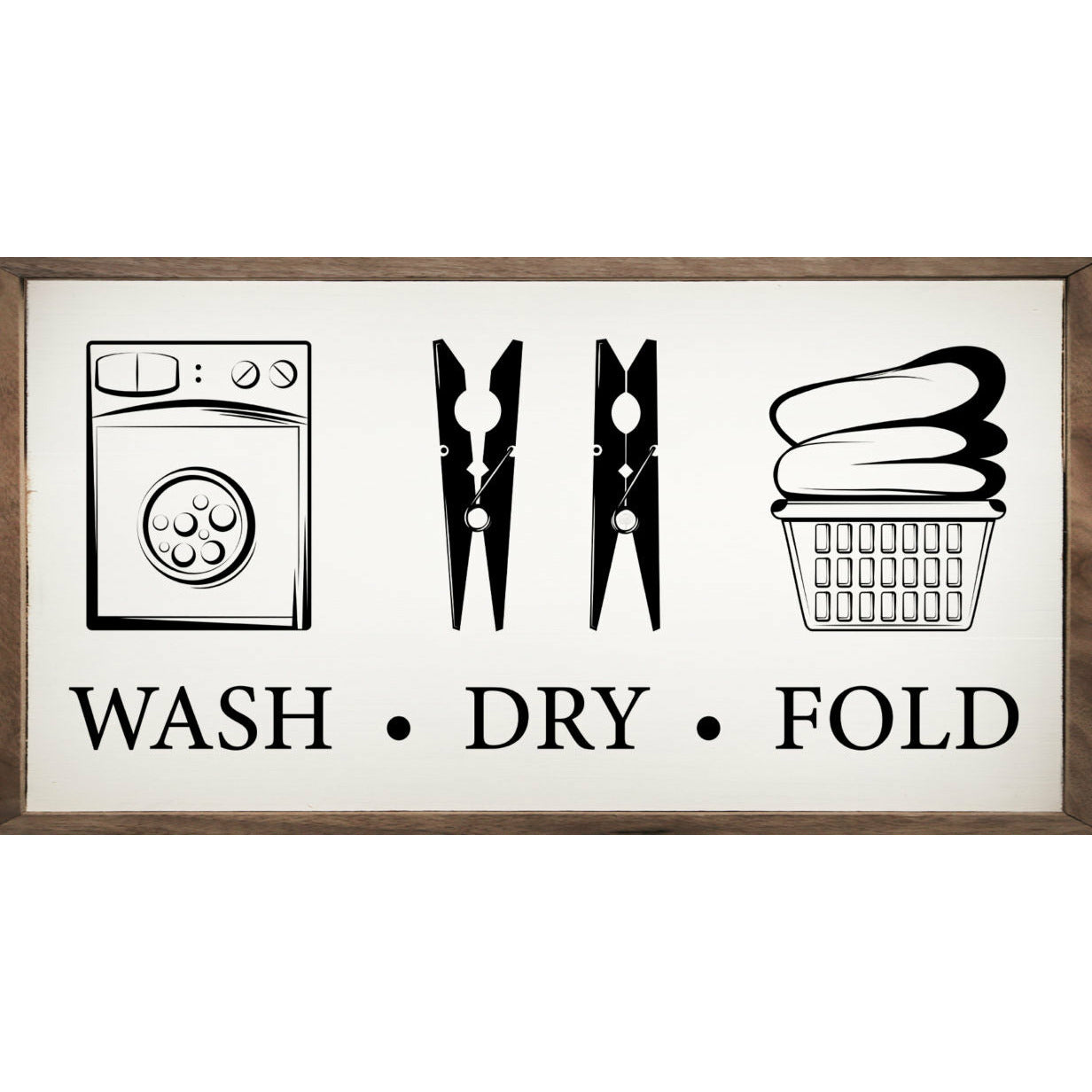 Wash Dry Fold Icons Wood Framed Print