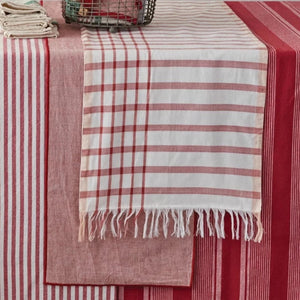 White, Pink, & Red Plaid Table Runner