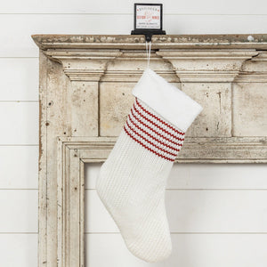 White Stocking With Red Stripes