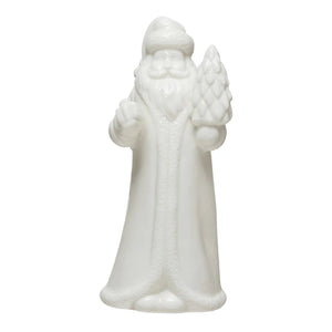 White Stoneware Santa