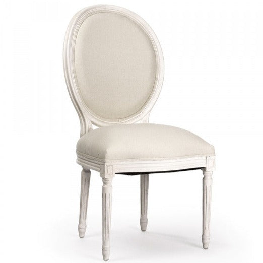White Cotton Medallion Side Chair