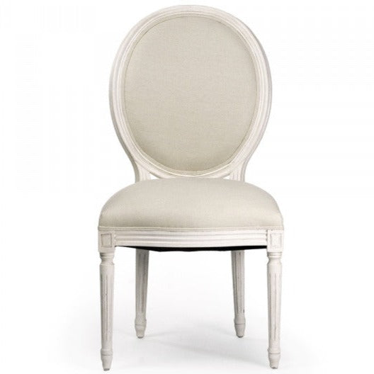 White Cotton Medallion Side Chair