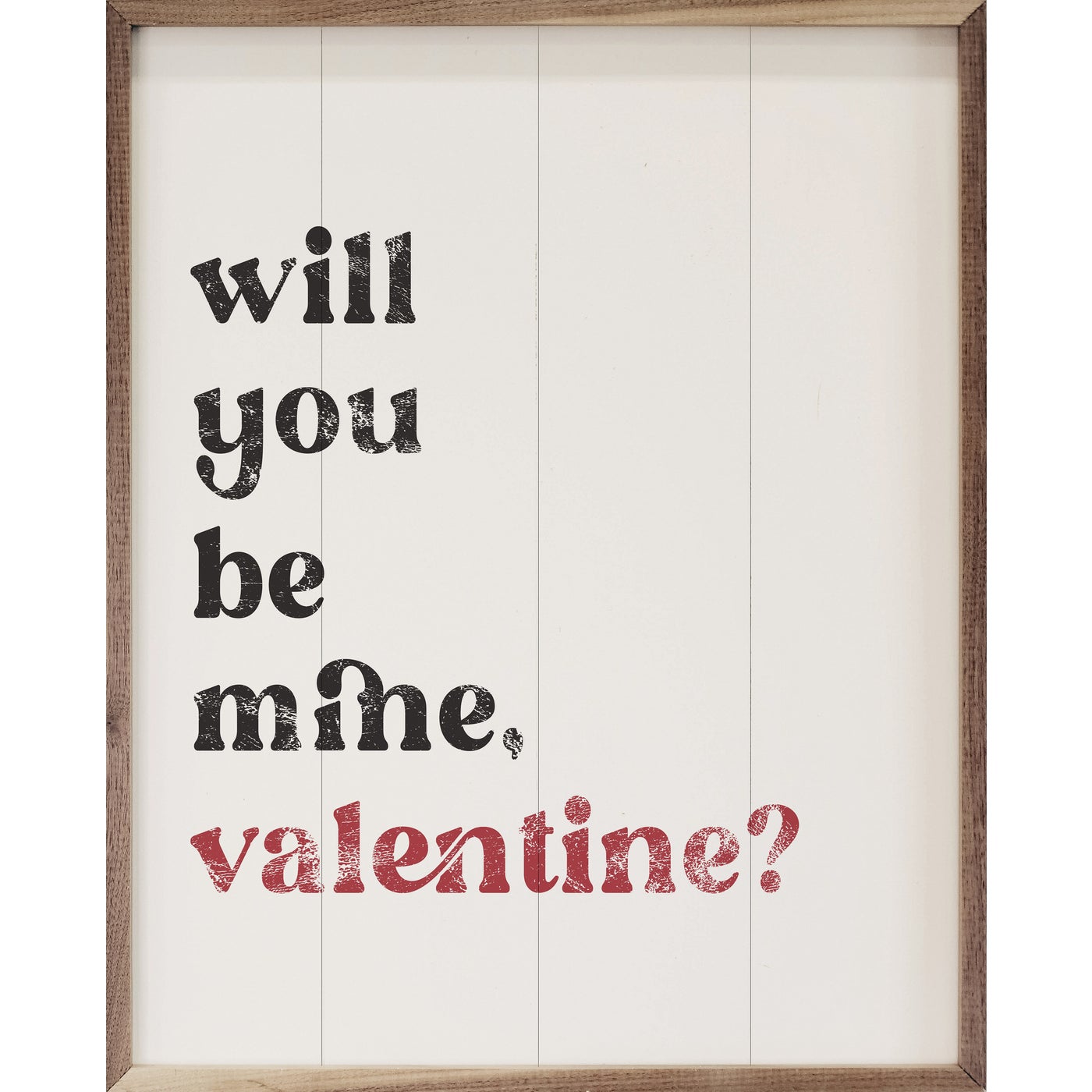 Will You Be My Valentine Wood Framed Print