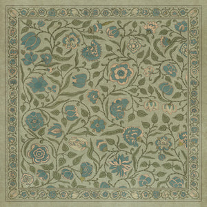 Williamsburg Antique Floral A Joy of Earth Vinyl Floor Cloth