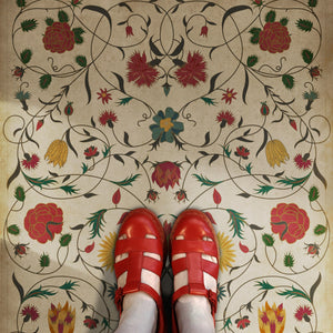 Williamsburg Floral Abigail Vinyl Floor Cloth