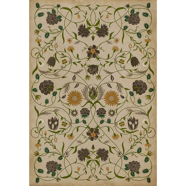 Williamsburg Floral Martha Vinyl Floor Cloth