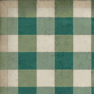 Williamsburg Gingham Canvas Green Vinyl Floor Cloth