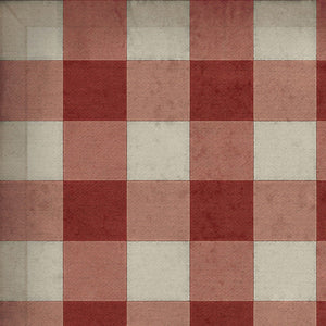 Williamsburg Gingham Canvas Red Vinyl Floor Cloth