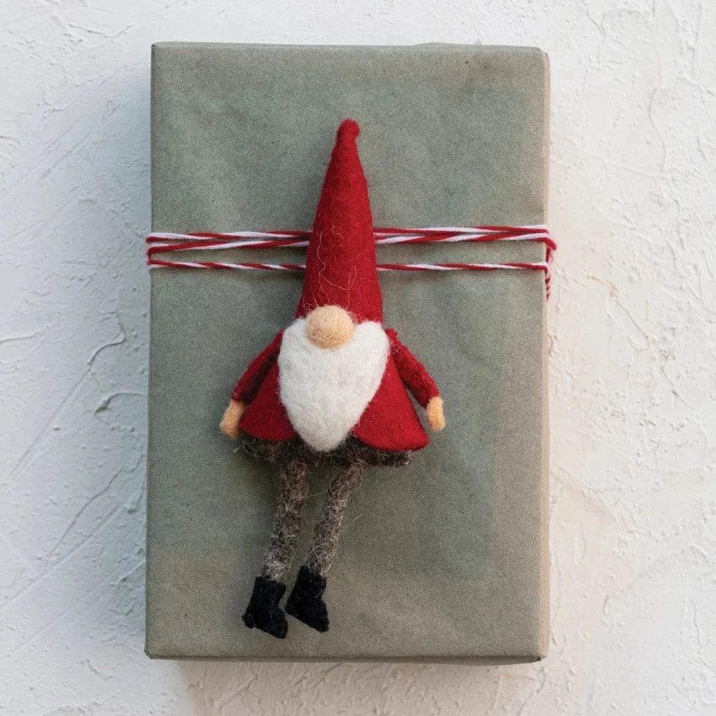 Wool Felt Gnome Gift Topper