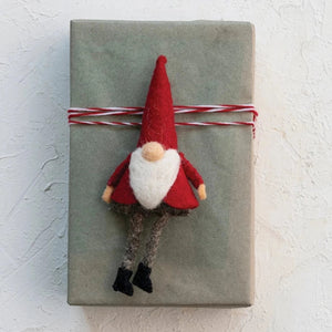 Wool Felt Gnome Gift Topper