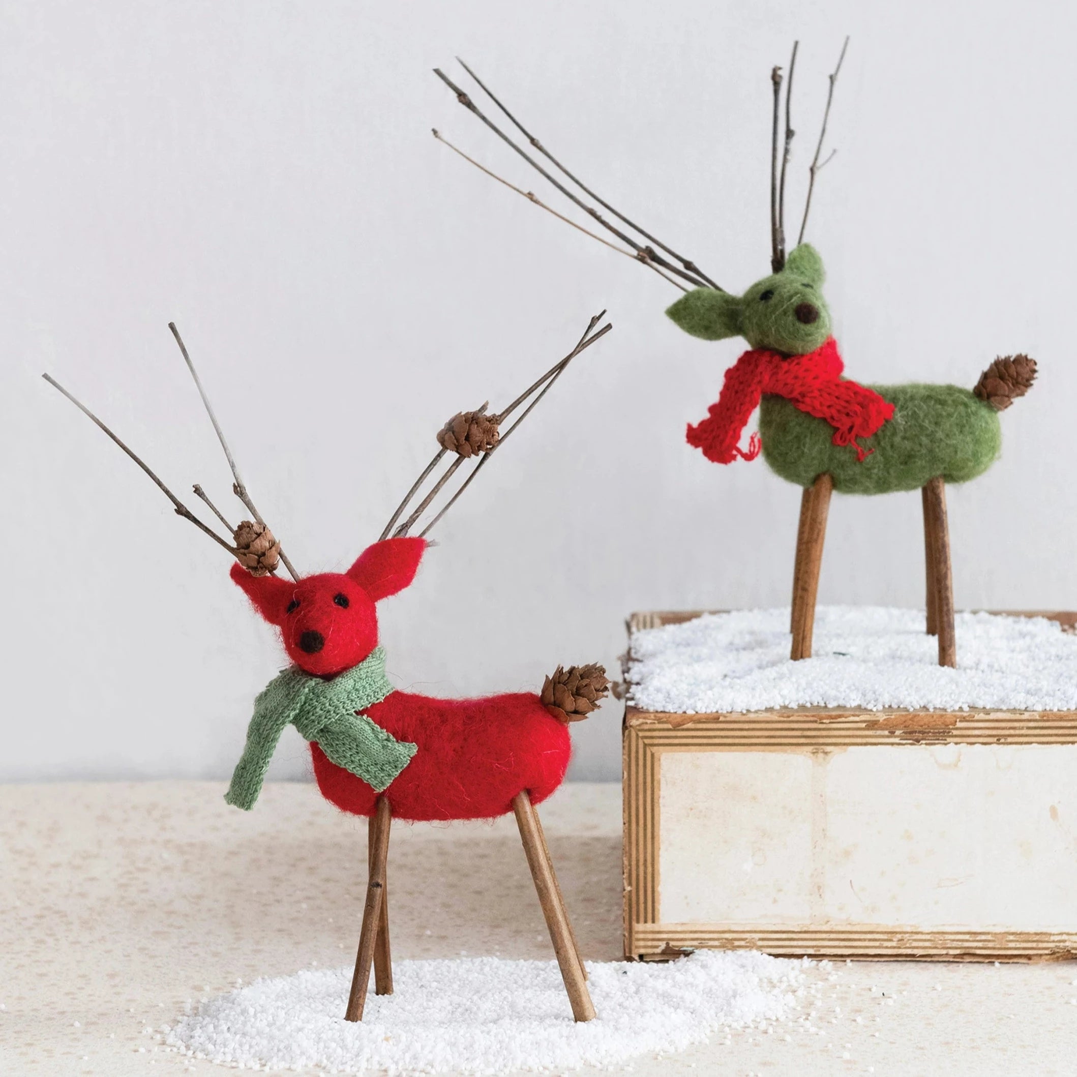 Wool Felt Twig Reindeer | A Cottage in the City