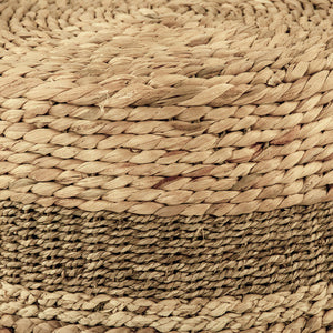 Woven Striped Cylinder Pouf