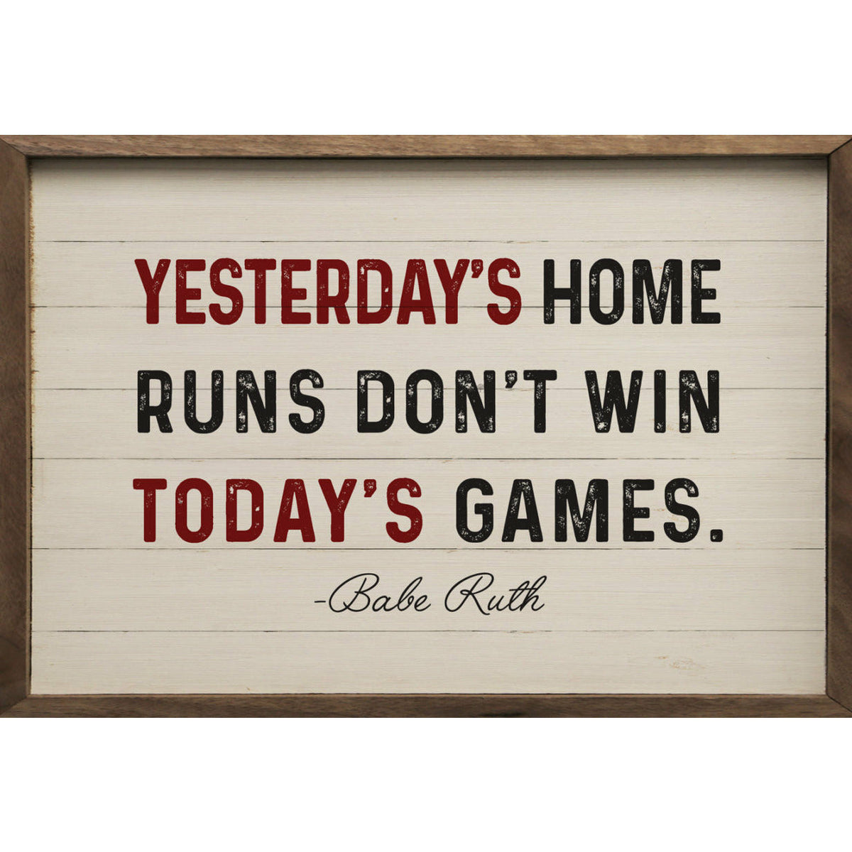 Yesterday&#39;s Home Runs Babe Ruth Wood Framed Print