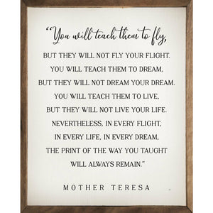 You Will Teach Them To Fly Wood Framed Print