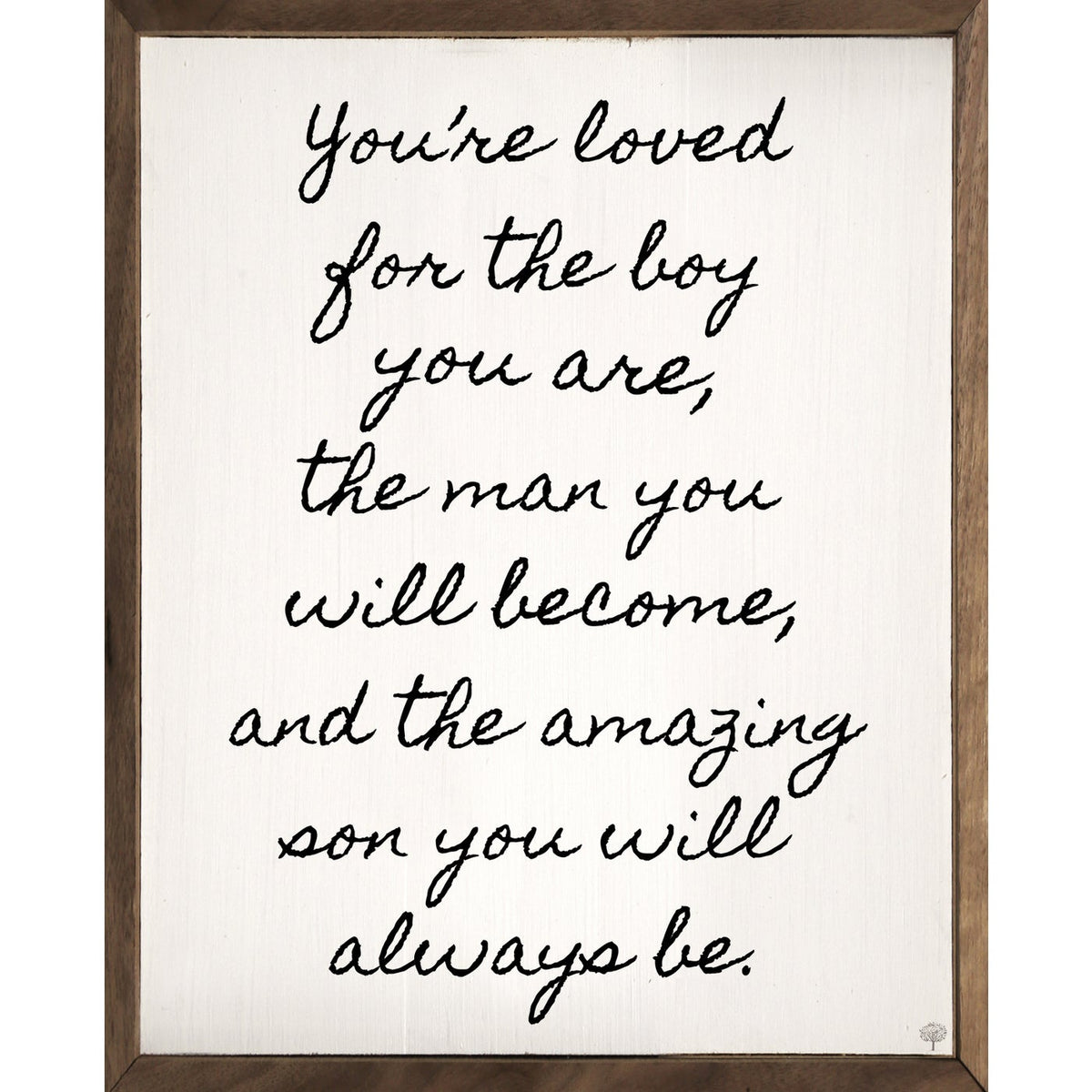 You&#39;re Loved For The Boy You Are White Wood Framed Print