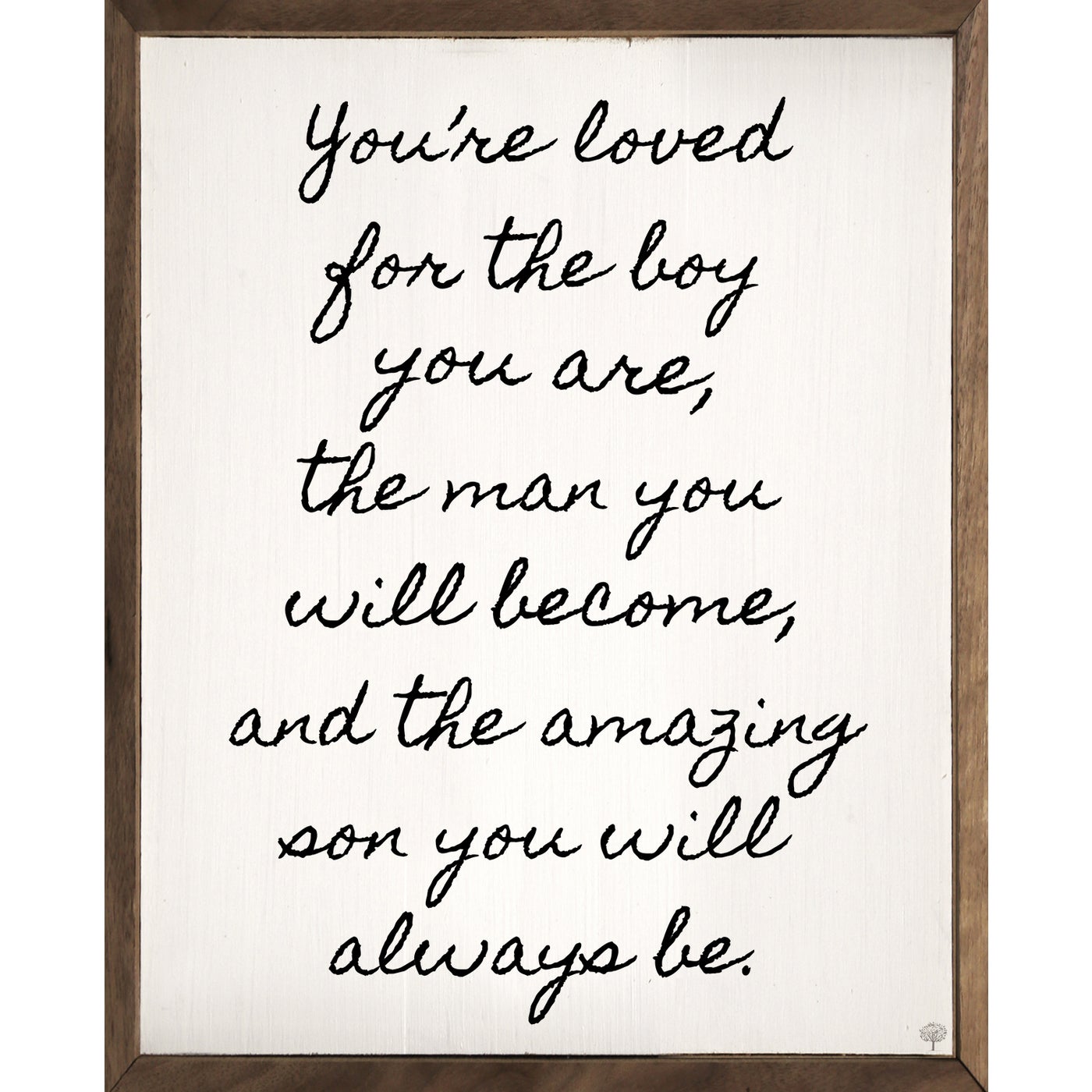You're Loved For The Boy You Are White Wood Framed Print
