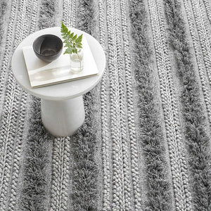 Zhara Stripe Grey Handwoven Indoor/Outdoor Rug